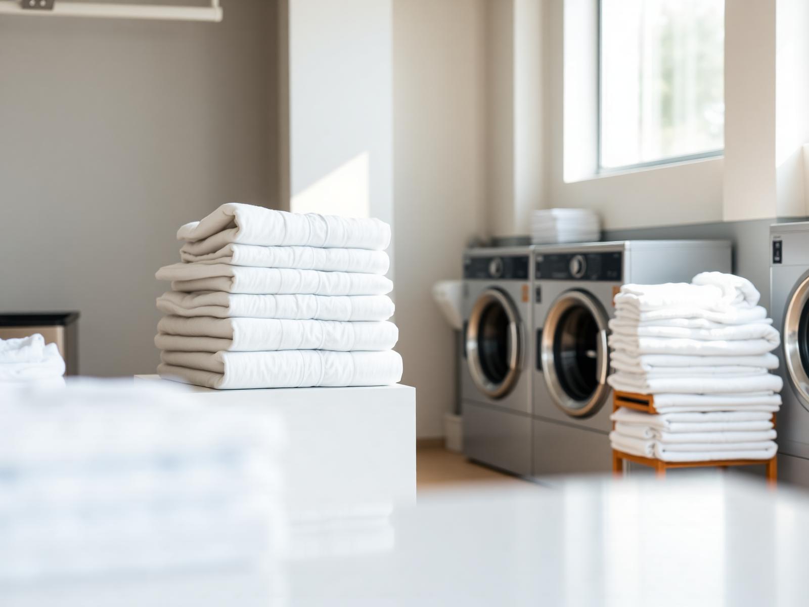 Clean folded laundry at Summit Spin Laundromat Kisii